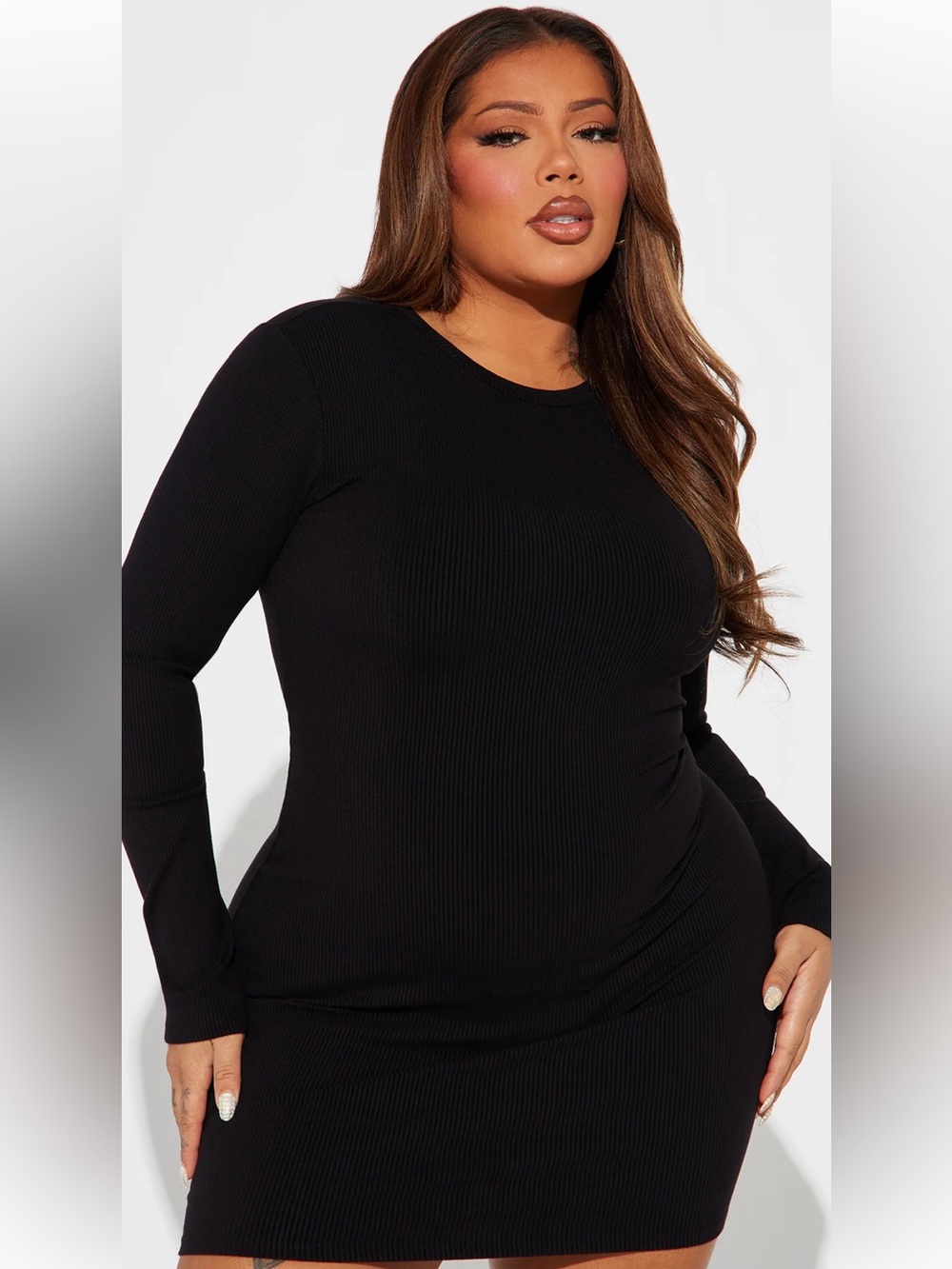 Fashion Nova Bella Snatched Mini Dress - Black